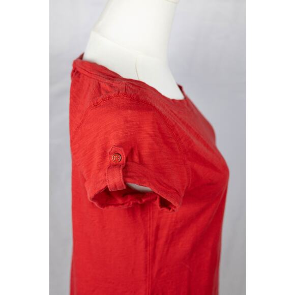 Banana Republic Size M Dress Midi T-Shirt Short Cuffed Sleeves Red - Picture 3 of 6
